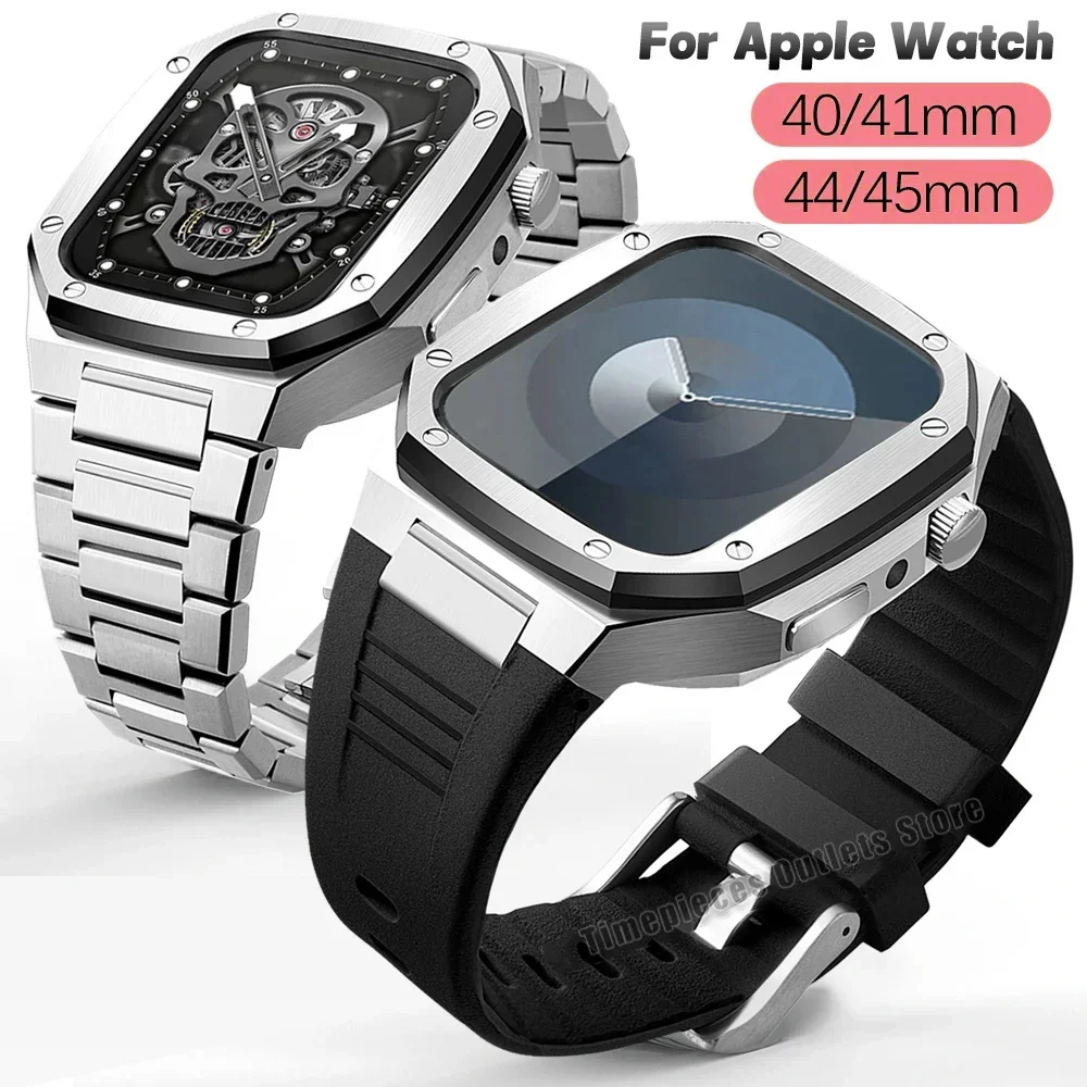 Luxury Watch Repair - Bracelet en acier métallique pour Apple